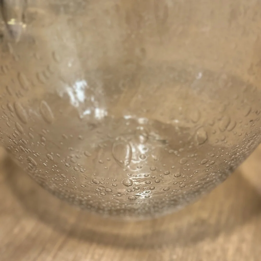Antique Vintage Hand Blown Controlled Bubbles Glass Vase